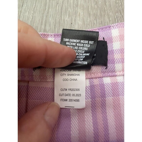 Coquette Y2k Style Sexy Schoolgirl Plaid Skater Skirt Pink Purple Pleat Sz 6 - Picture 5 of 9